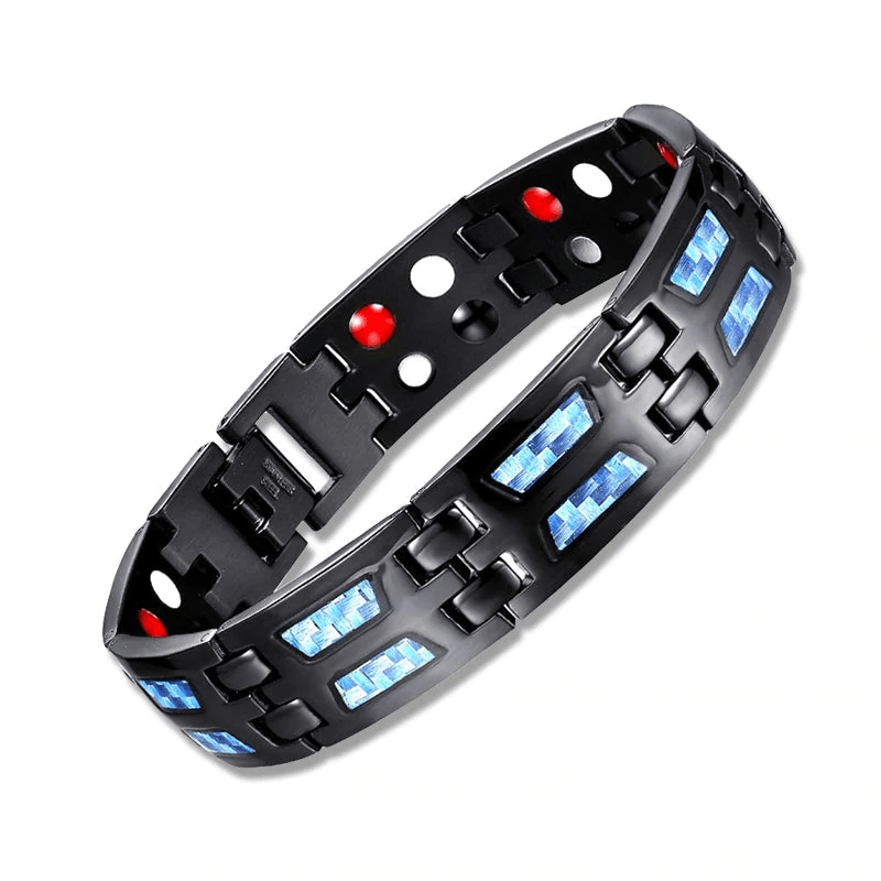 Blue Carbon Fiber Titanium Bracelet
